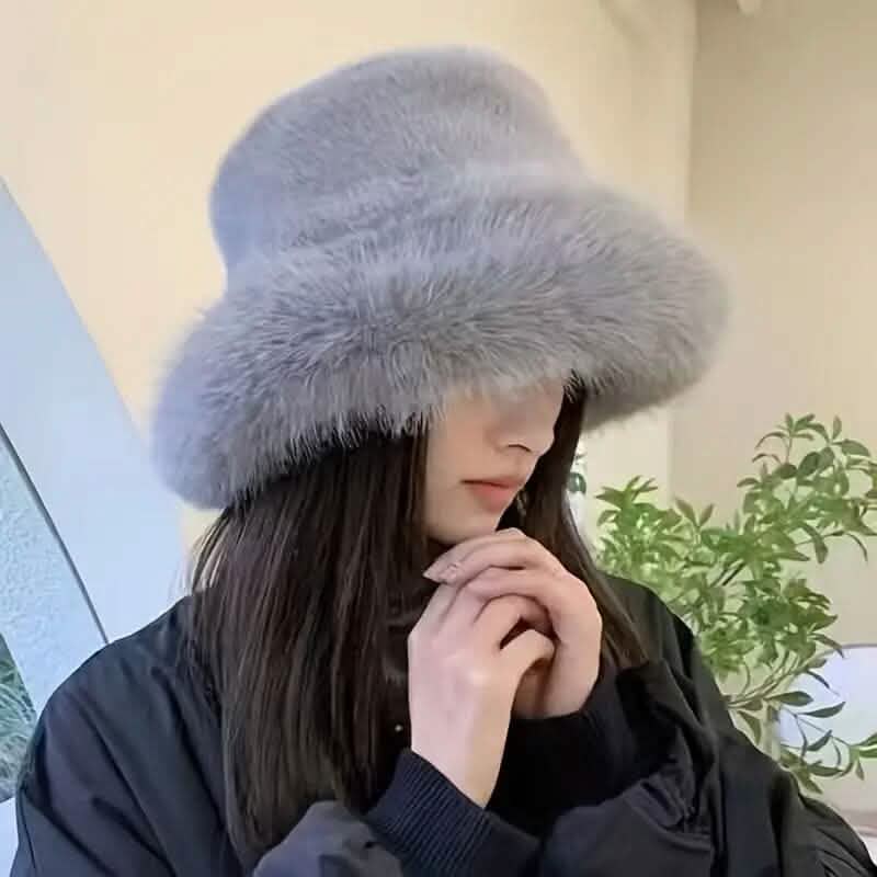 Wide Brim Fluffy Bucket Hat DailySale
