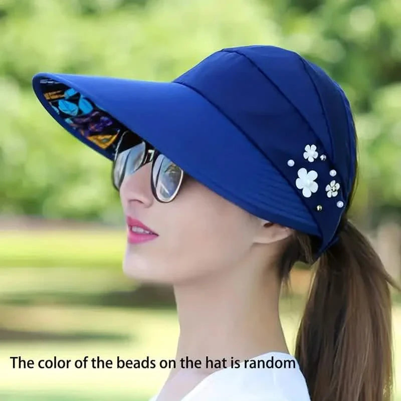 Wide Brim Sun Visor Foldable Picnic Hat Beach UV Protection Scallop Cap DailySale