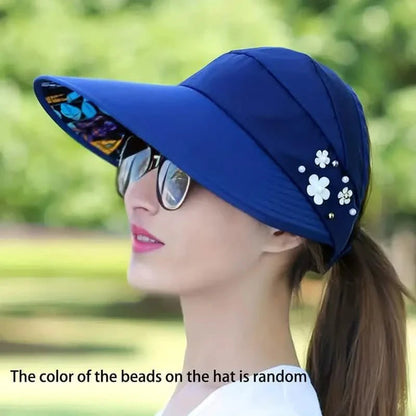 Wide Brim Sun Visor Foldable Picnic Hat Beach UV Protection Scallop Cap DailySale
