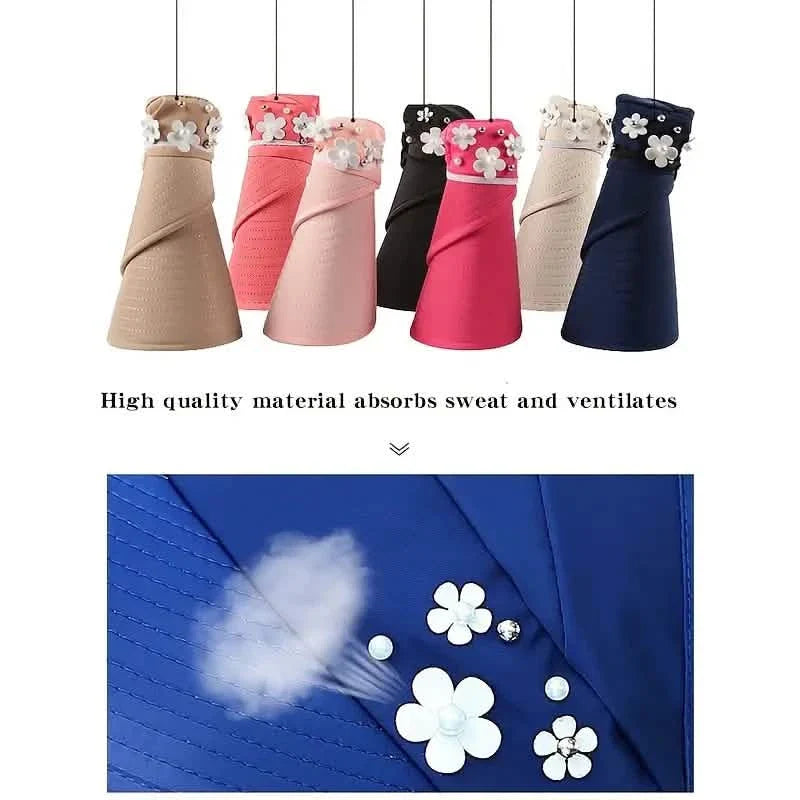 Wide Brim Sun Visor Foldable Picnic Hat Beach UV Protection Scallop Cap DailySale
