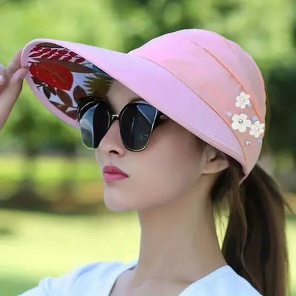 Wide Brim Sun Visor Foldable Picnic Hat Beach UV Protection Scallop Cap DailySale