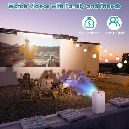 WiFi 1080P Projector Phone Projector Home Movie Projector Compatible with IOS Android iPads U Disk DailySale