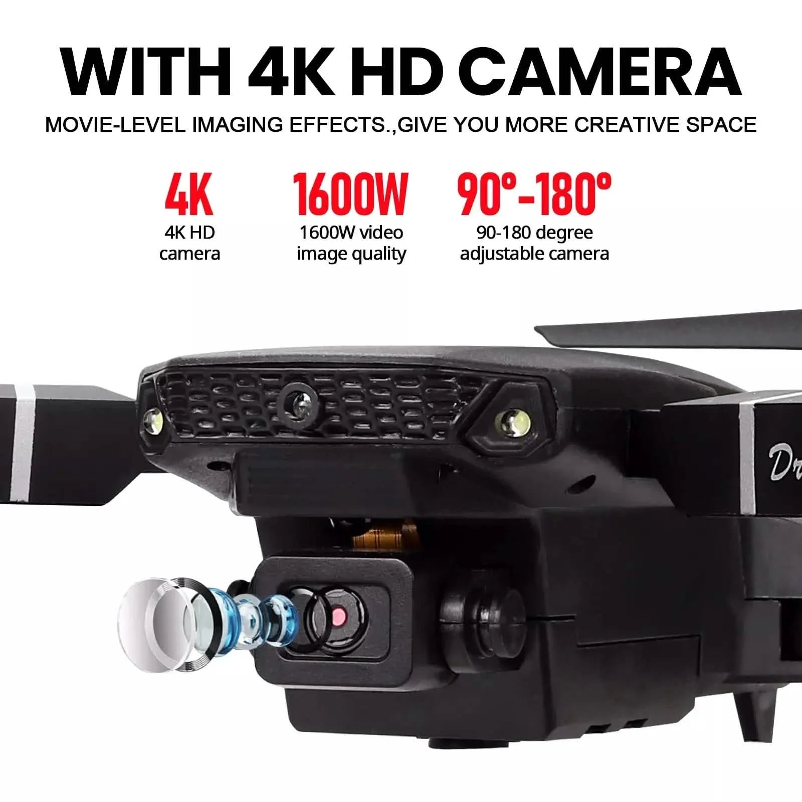 WiFi FPV RC Drone with 4K HD Camera 40Mins Flight Time Obstacle Avoidance Drone DailySale