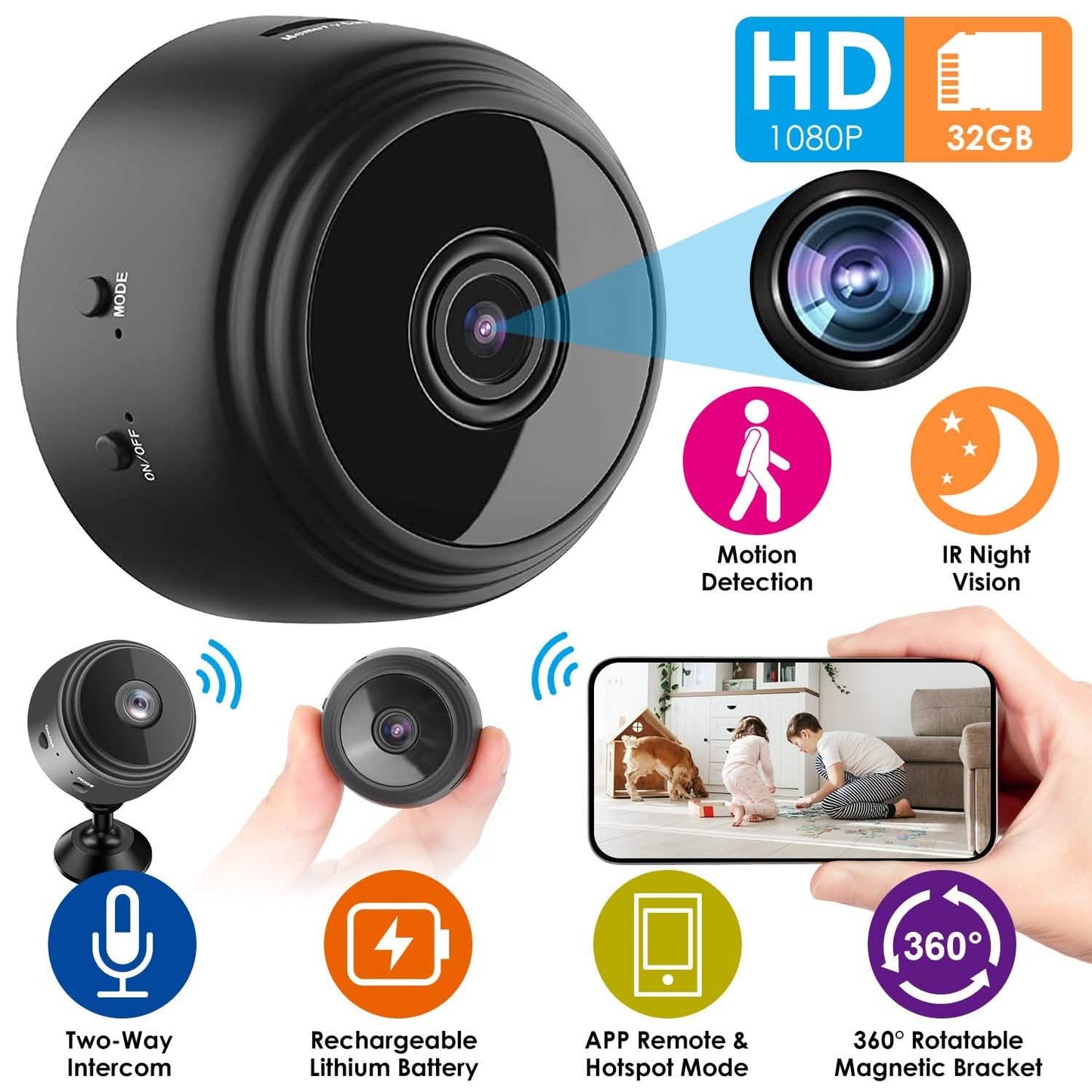 WIFI IP Home Security Camera 1080P Full HD with 32GB MMC Card DailySale