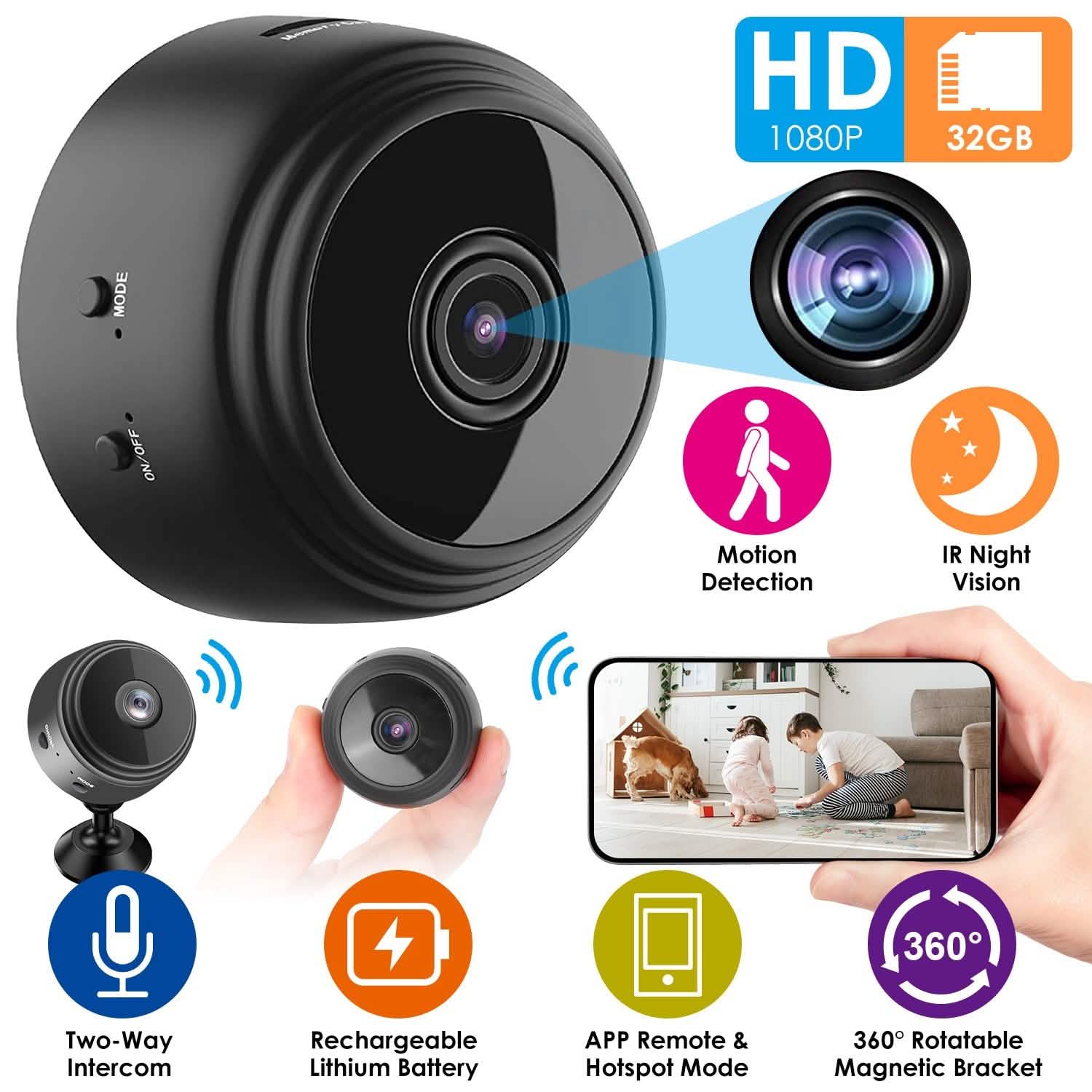 WIFI IP Home Security Camera 1080P Full HD with 32GB MMC Card DailySale