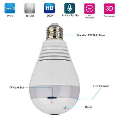 WiFi Light Bulb Camera 960P Security Camera 360° DailySale