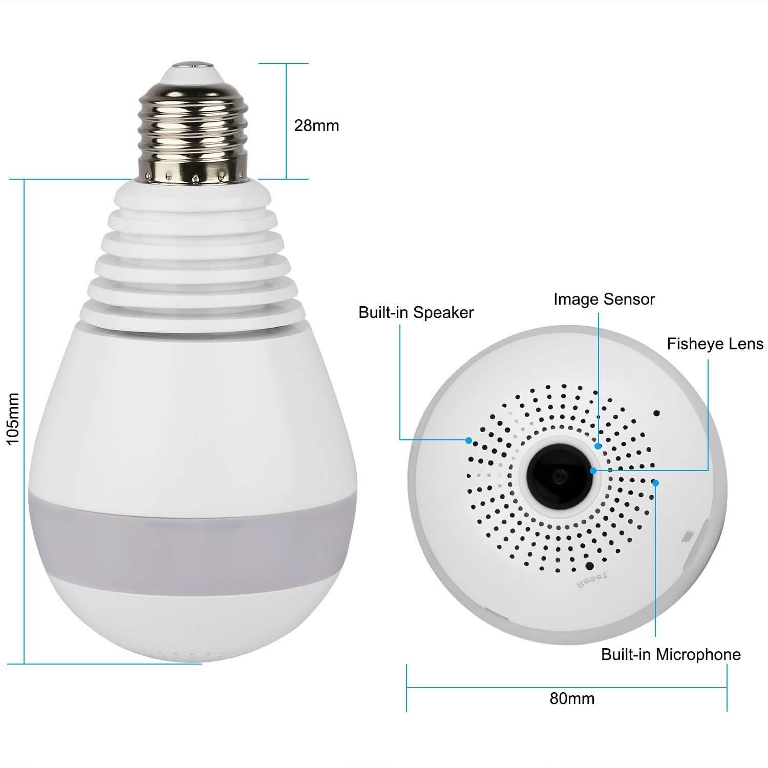 WiFi Light Bulb Camera 960P Security Camera 360° DailySale