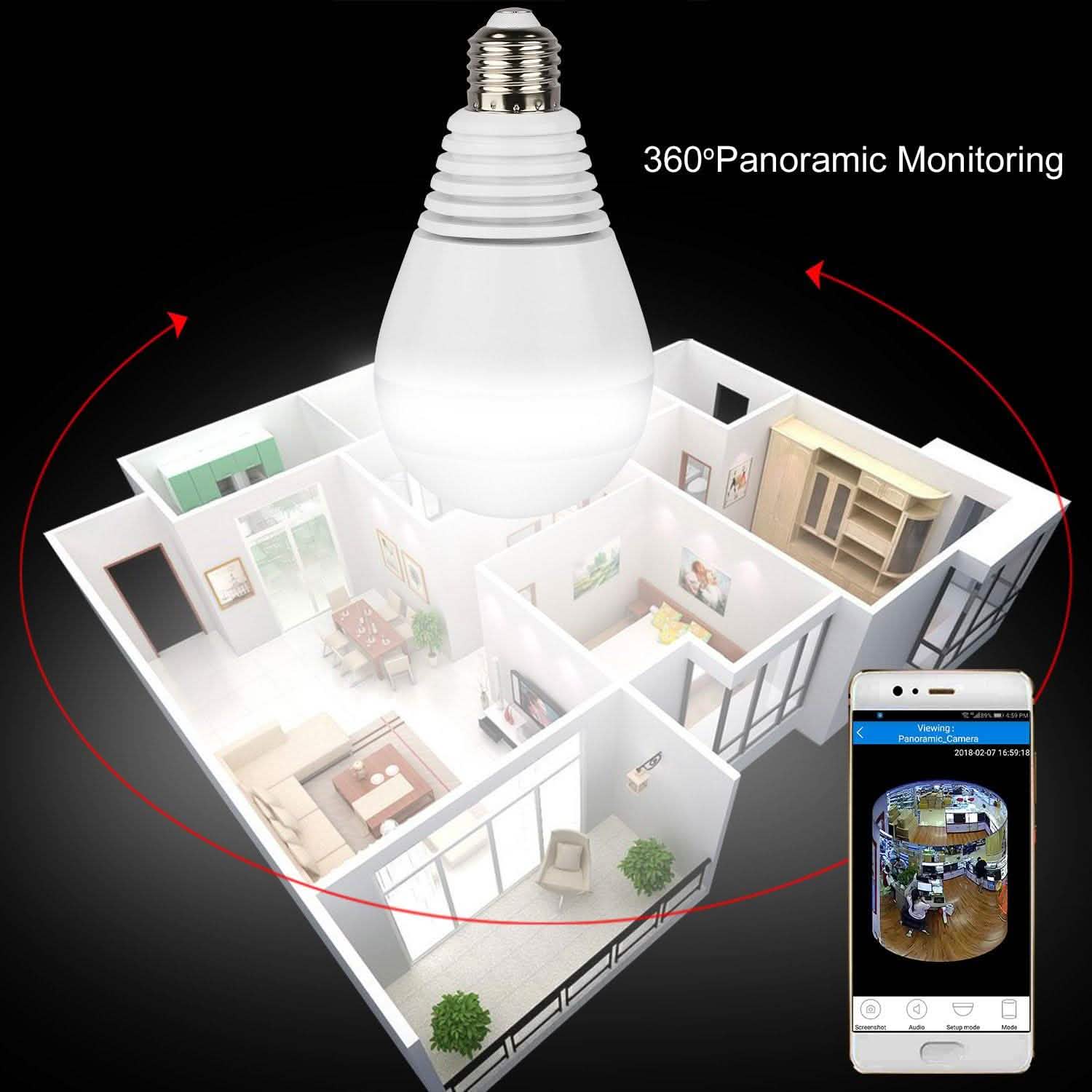 WiFi Light Bulb Camera 960P Security Camera 360° DailySale