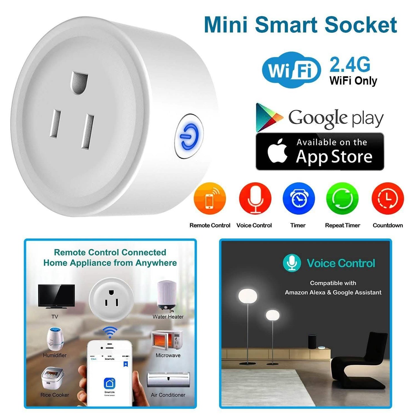 WiFi Smart Socket APP Plug Outlet Remote DailySale