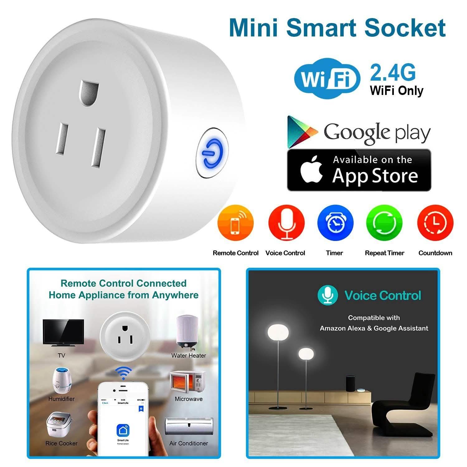 WiFi Smart Socket APP Plug Outlet Remote DailySale