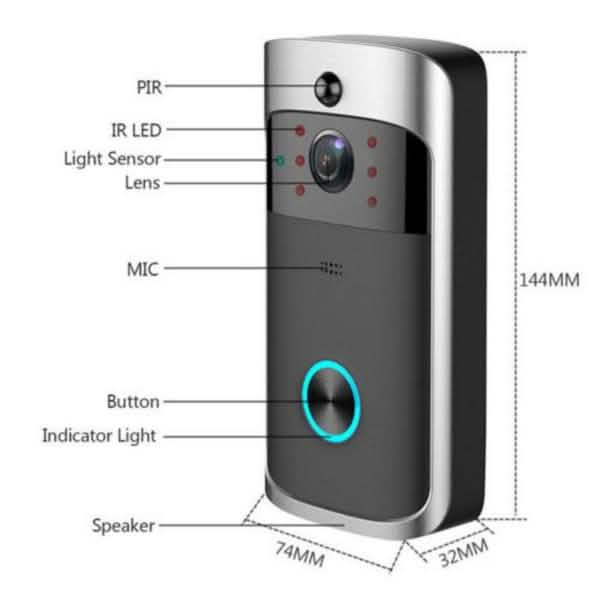 WiFi Wireless Video Doorbell Two-Way Talk Smart PIR Door Bell Security Camera HD DailySale
