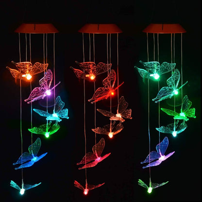 Windlights Solar Powered LED Butterfly Wind Chimes DailySale