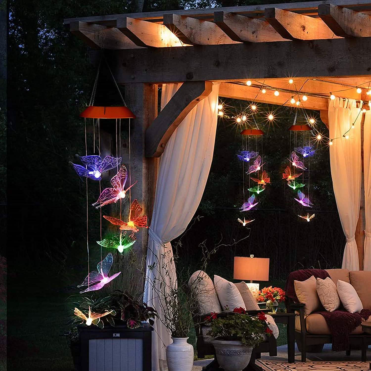 Windlights Solar Powered LED Butterfly Wind Chimes DailySale