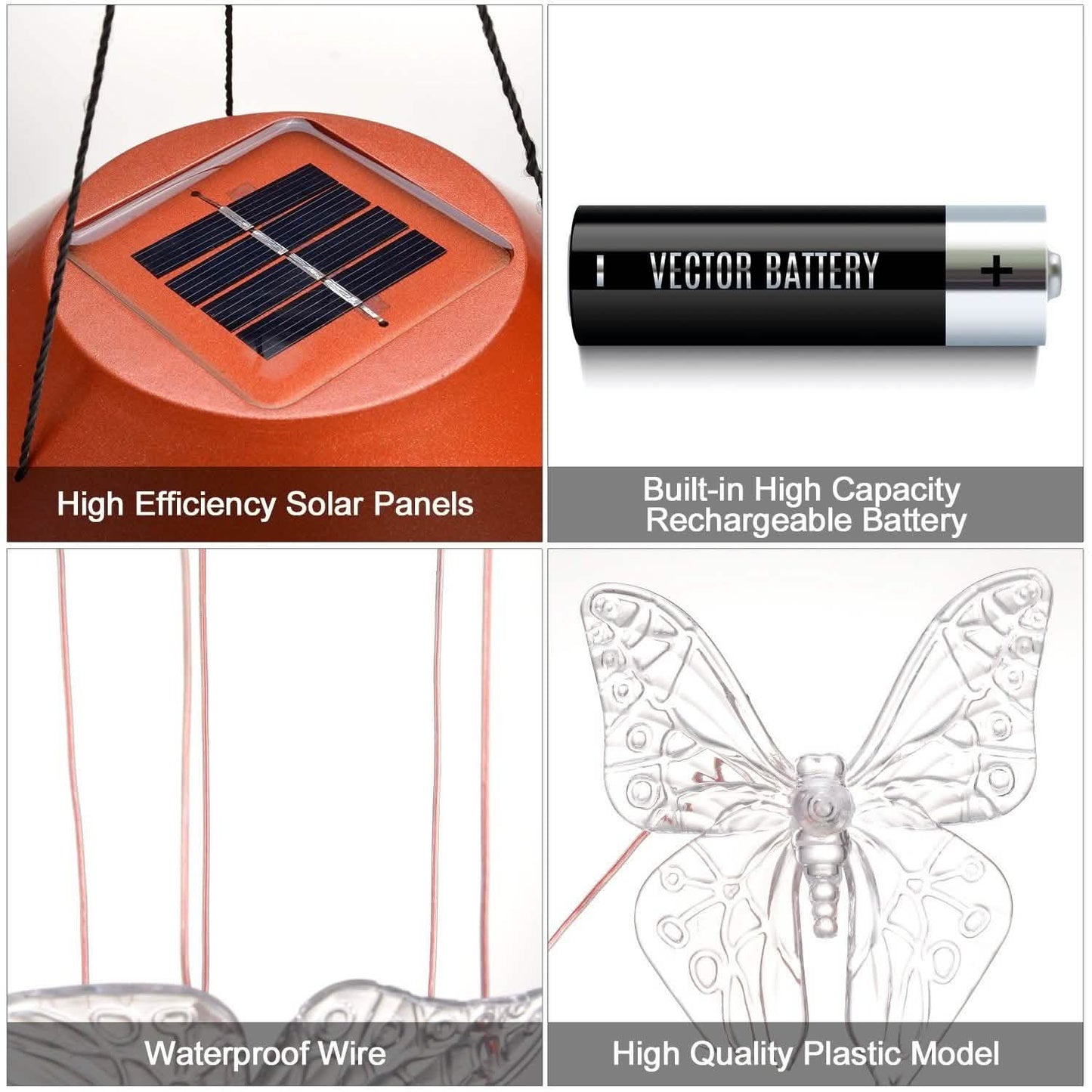 Windlights Solar Powered LED Butterfly Wind Chimes DailySale
