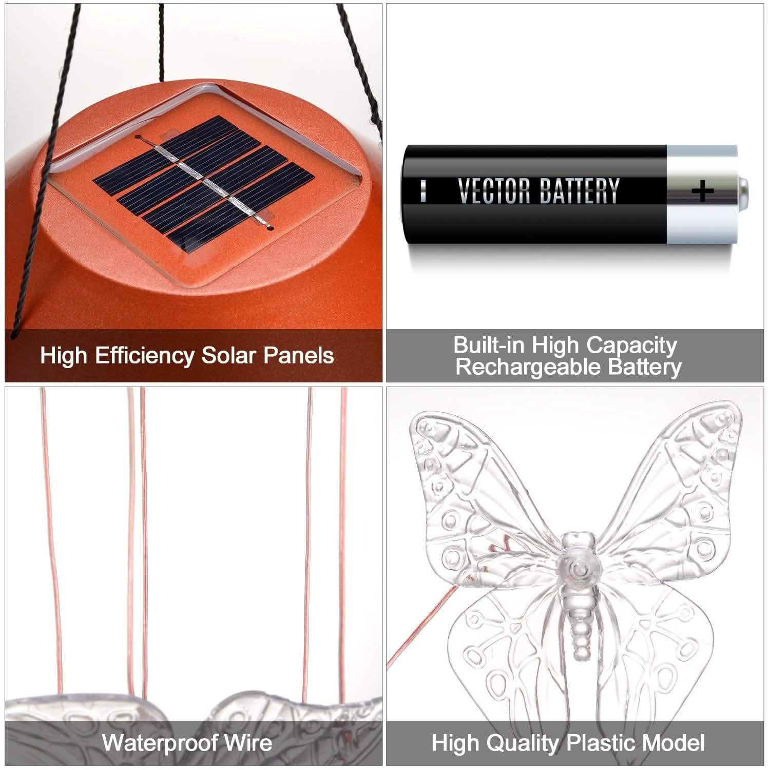 Windlights Solar Powered LED Butterfly Wind Chimes DailySale