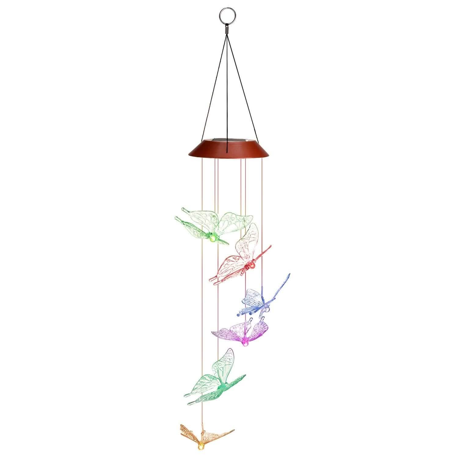 Windlights Solar Powered LED Butterfly Wind Chimes DailySale