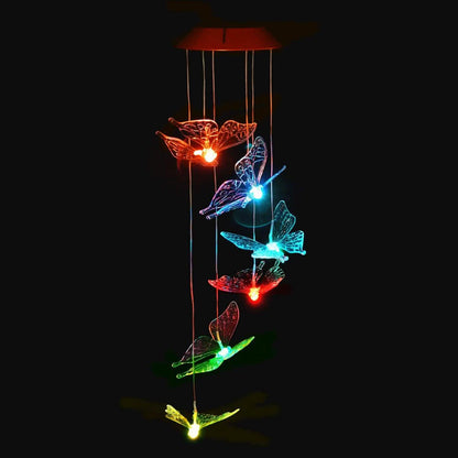 Windlights Solar Powered LED Butterfly Wind Chimes DailySale