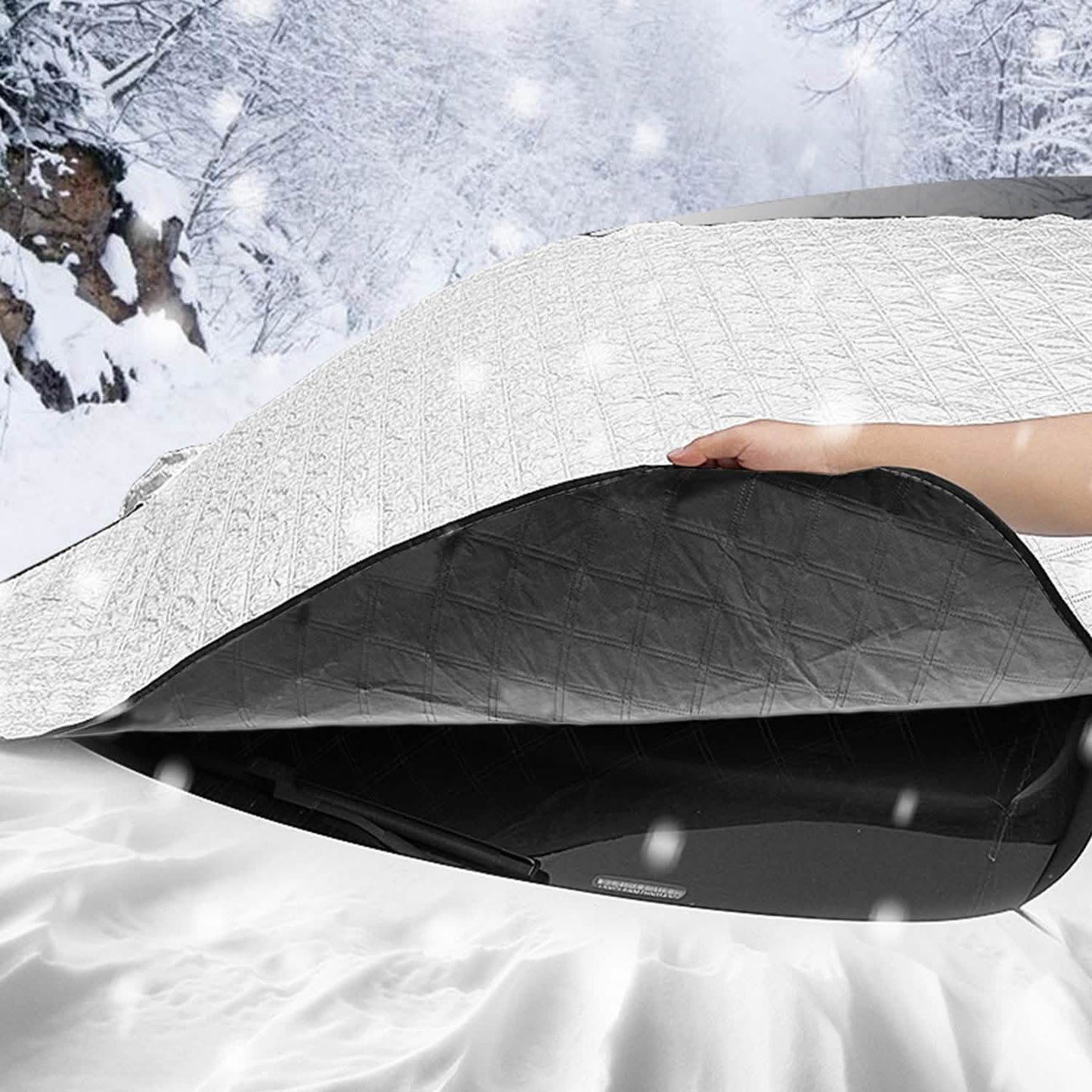Windshield Protector Against Ice Sun Fit for Small Mid SUVs with Anti-theft Flaps DailySale
