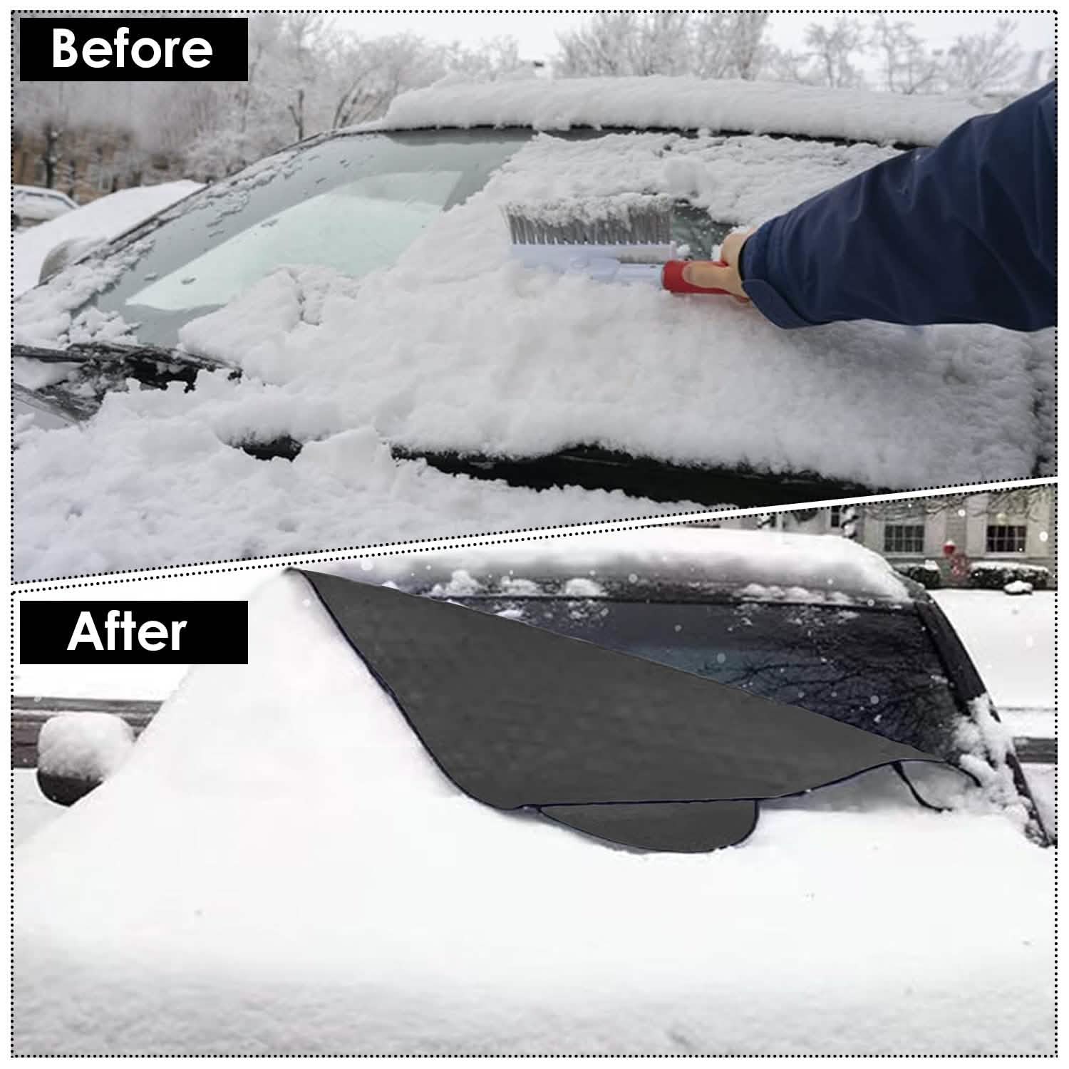 Windshield Protector Against Ice Sun Fit for Small Mid SUVs with Anti-theft Flaps DailySale