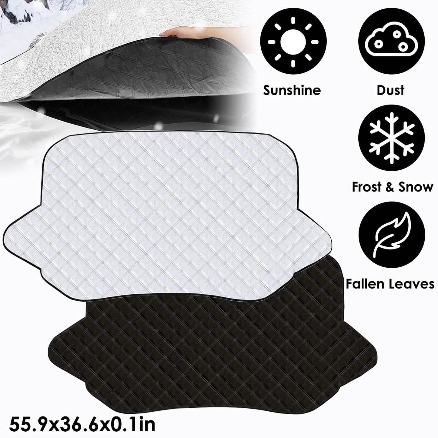 Windshield Protector Against Ice Sun Fit for Small Mid SUVs with Anti-theft Flaps DailySale