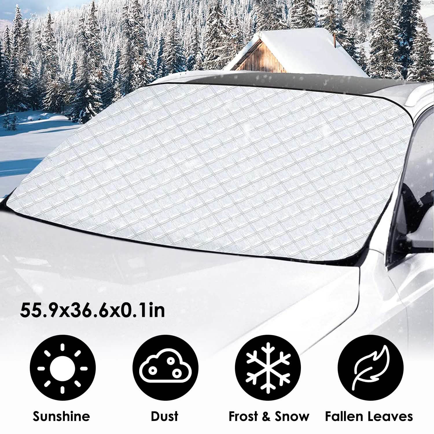 Windshield Protector Against Ice Sun Fit for Small Mid SUVs with Anti-theft Flaps DailySale