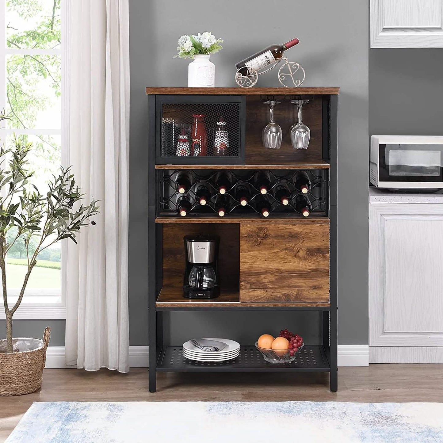 Wine Bar Cabinet for Liquor and Glasses DailySale