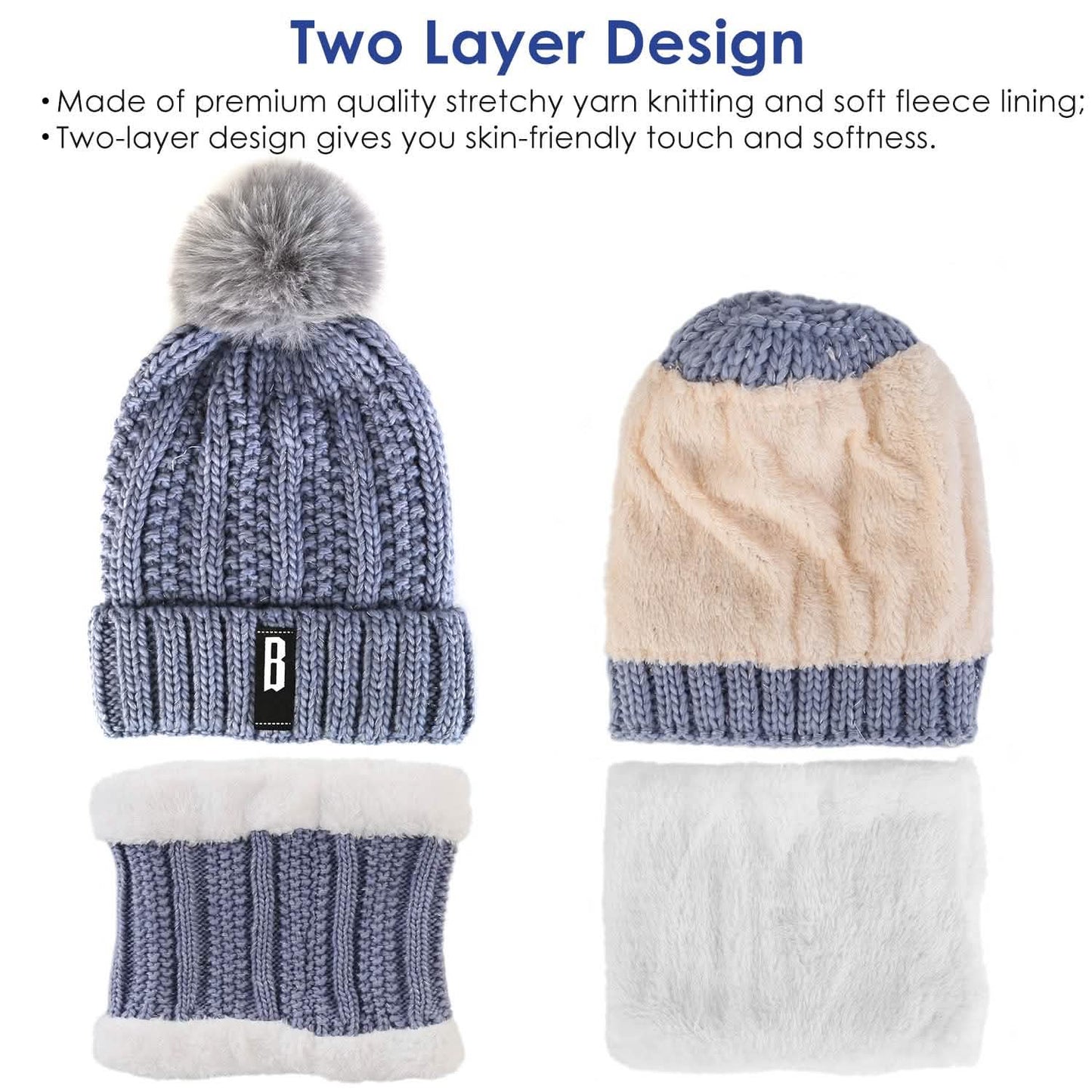 Winter Beanie Hat Scarf Set for Women DailySale