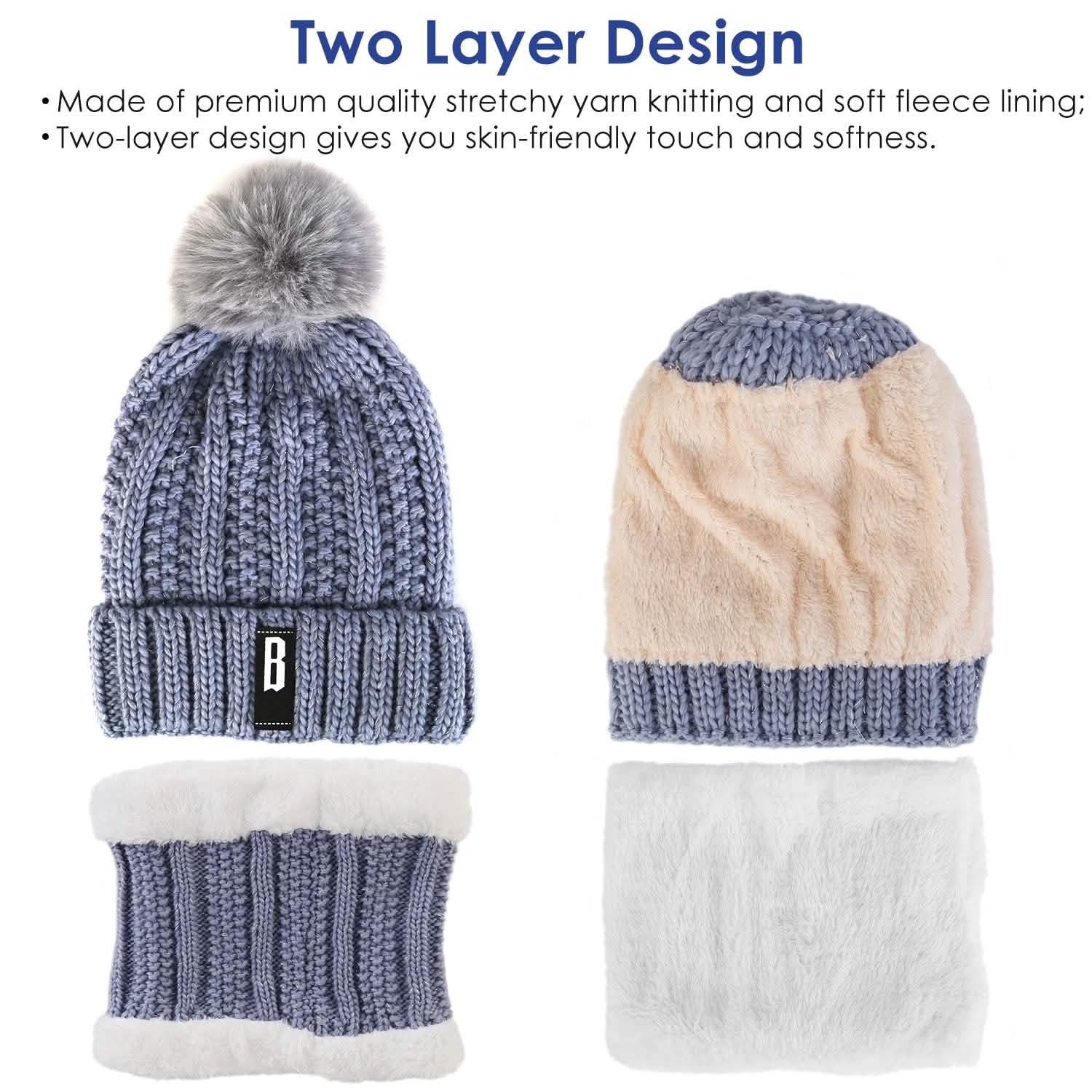 Winter Beanie Hat Scarf Set for Women DailySale