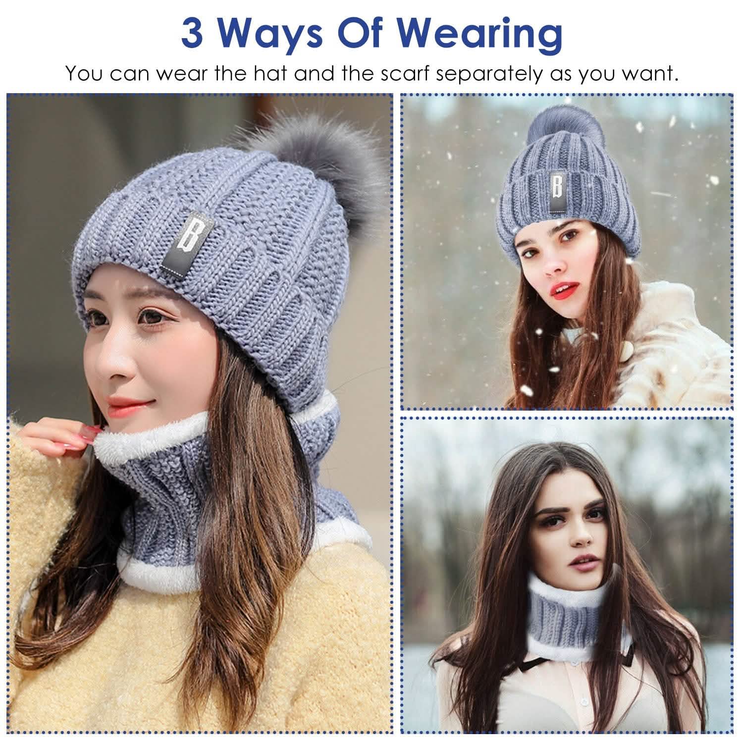 Winter Beanie Hat Scarf Set for Women DailySale