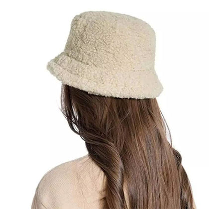 Winter Bucket Hat Women Warm Hats Vintage Faux Fur Fisherman Cap DailySale