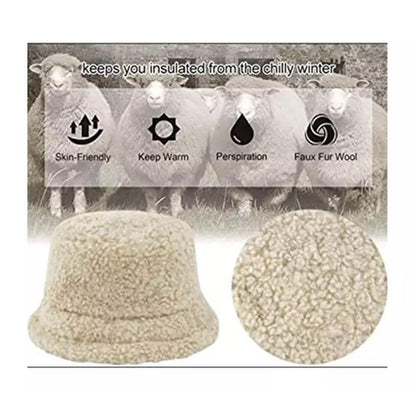 Winter Bucket Hat Women Warm Hats Vintage Faux Fur Fisherman Cap DailySale