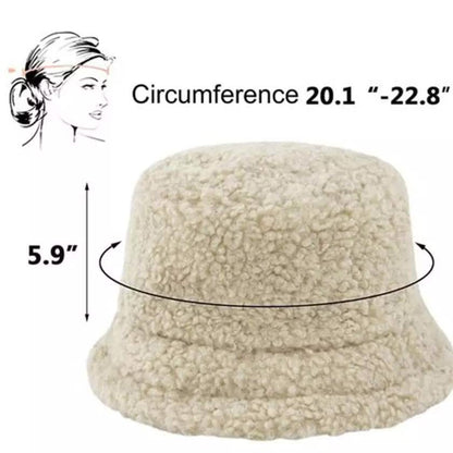 Winter Bucket Hat Women Warm Hats Vintage Faux Fur Fisherman Cap DailySale