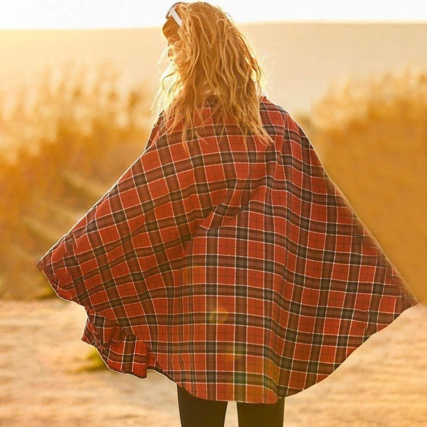 Winter Pocket Plaid Poncho DailySale