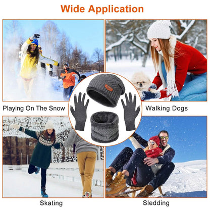 Winter Warm Beanie and Touch Screen Gloves Scarfs Set DailySale