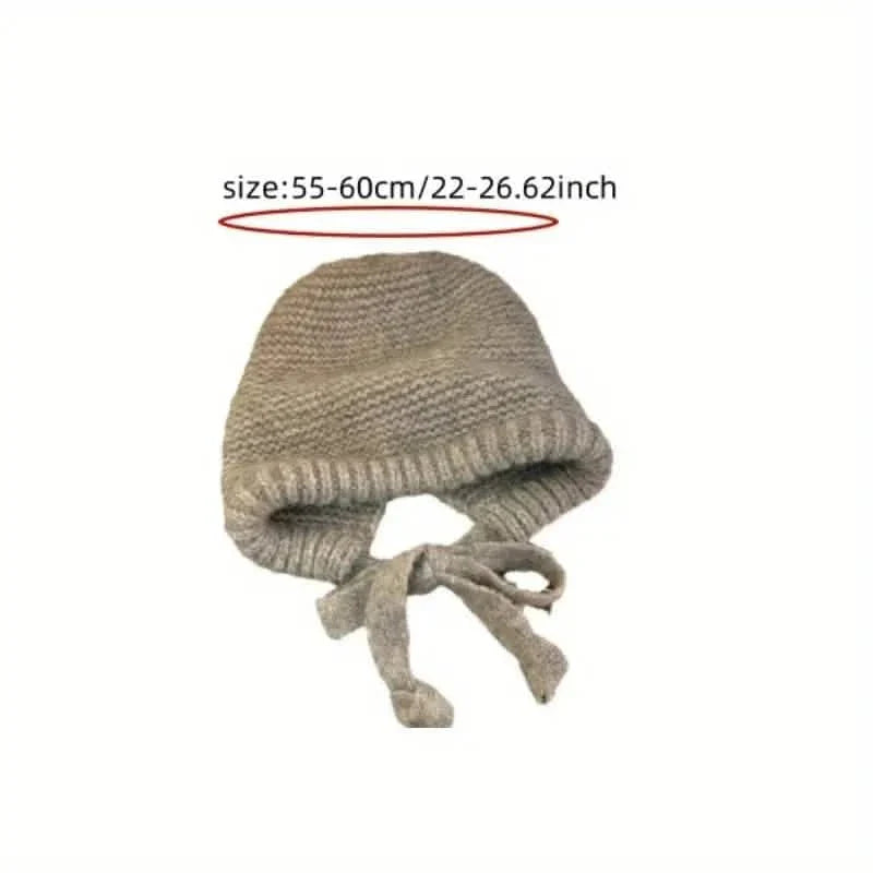 Winter Wool Knitted Hat Unisex Winter Striped Beanie with Ear Flaps DailySale