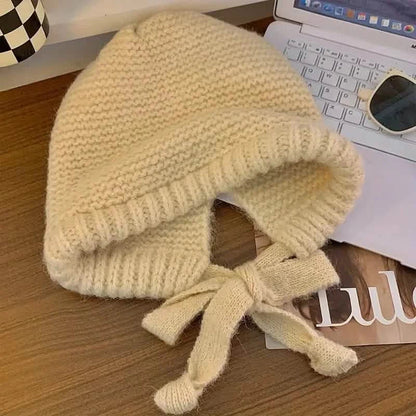Winter Wool Knitted Hat Unisex Winter Striped Beanie with Ear Flaps DailySale