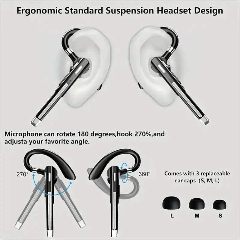 Wireless 5.3 Single-Ear Business Headset with Mic DailySale