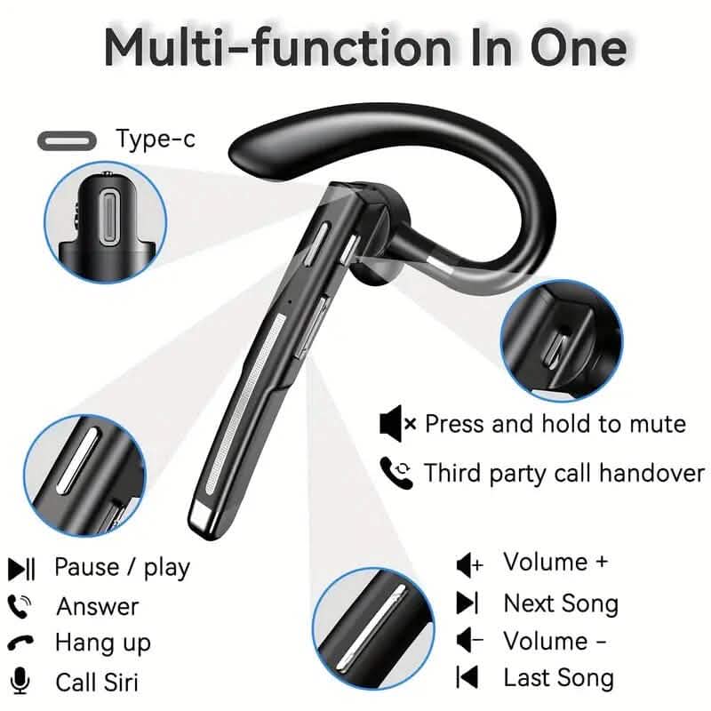 Wireless 5.3 Single-Ear Business Headset with Mic DailySale