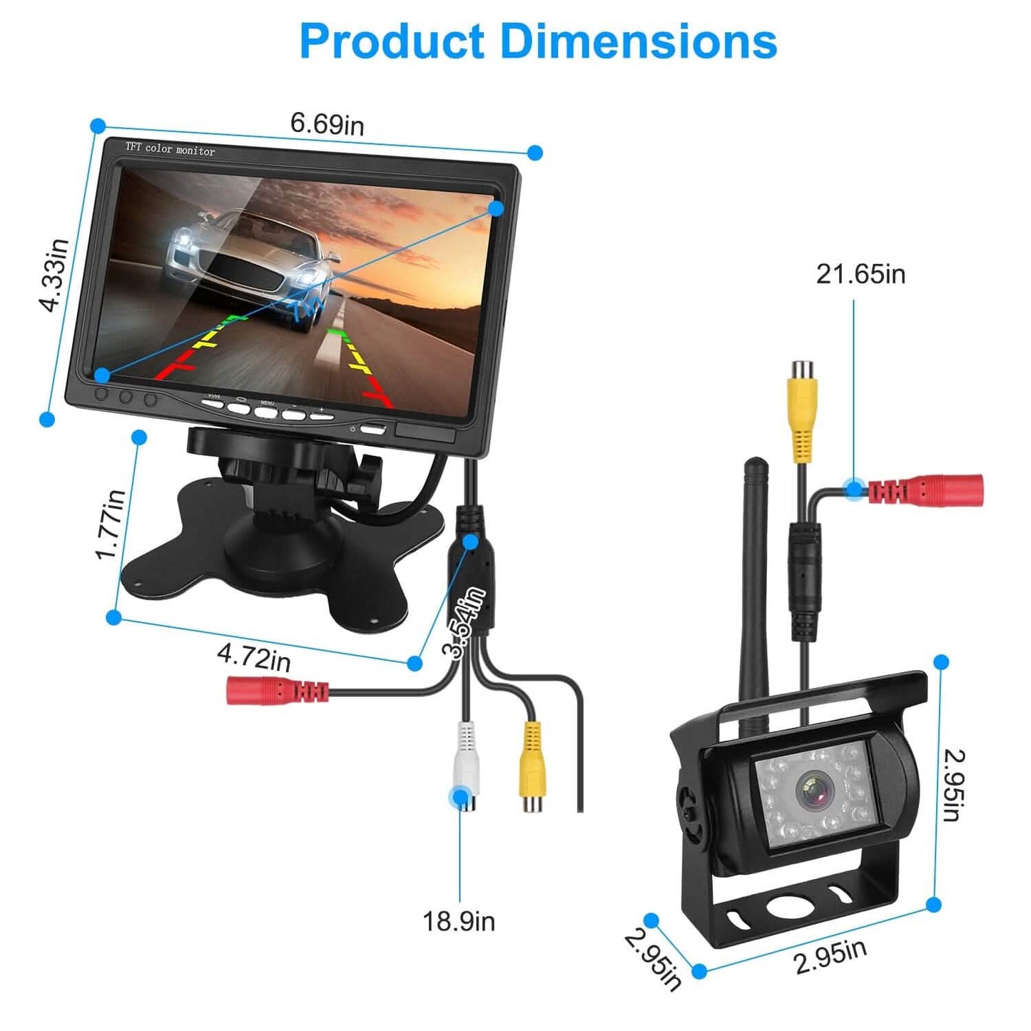Wireless Backup Camera System Vehicle Rear View Monitor Kit DailySale
