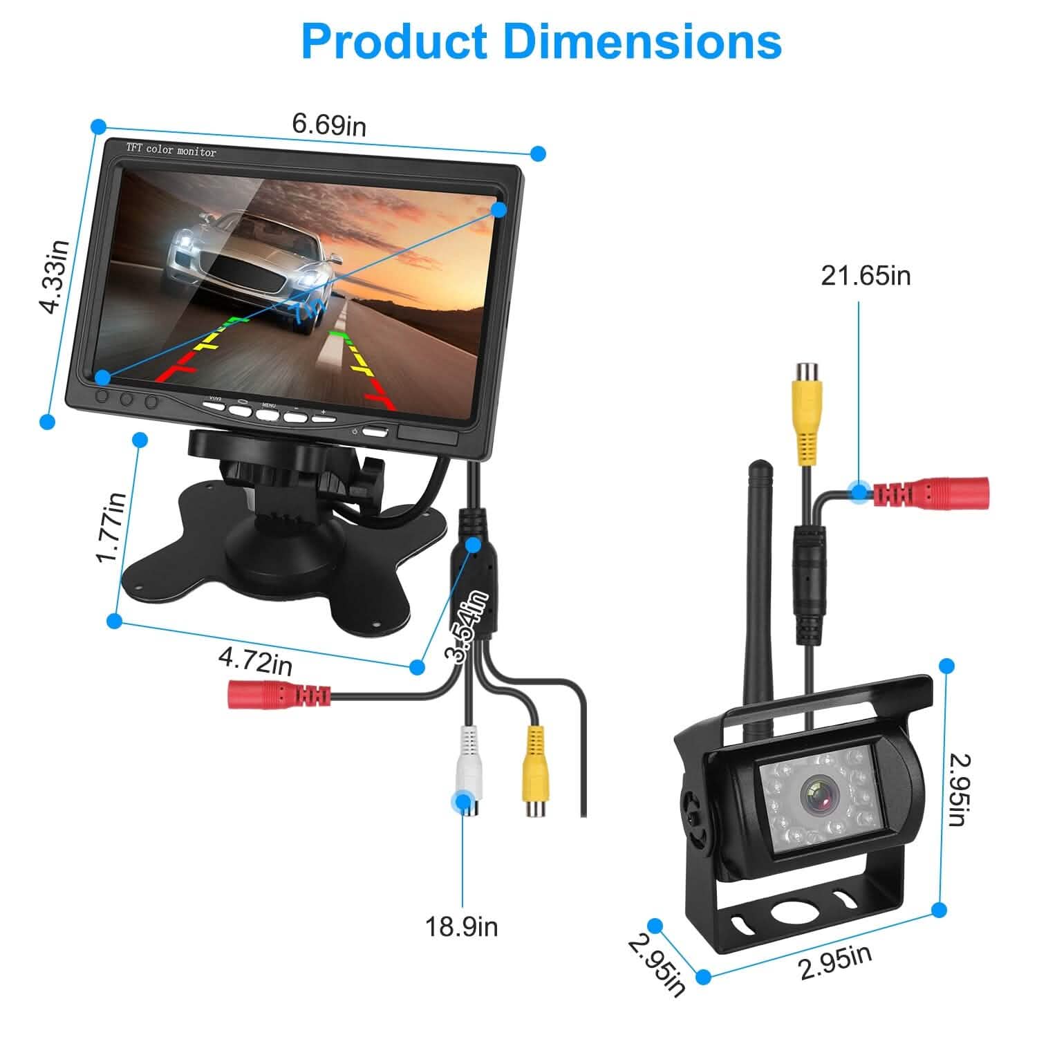 Wireless Backup Camera System Vehicle Rear View Monitor Kit DailySale