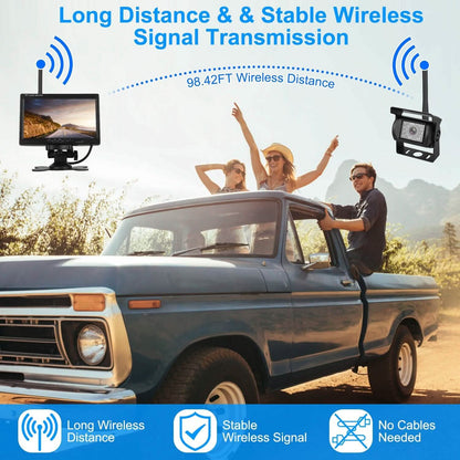 Wireless Backup Camera System Vehicle Rear View Monitor Kit DailySale