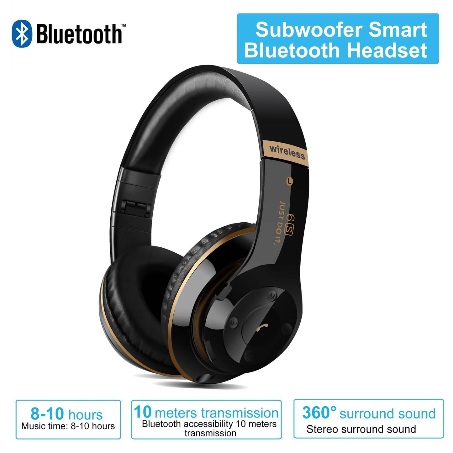 Wireless Bluetooth Headphones Stereo Heavy Bass Earphones Over the Ear Headset DailySale
