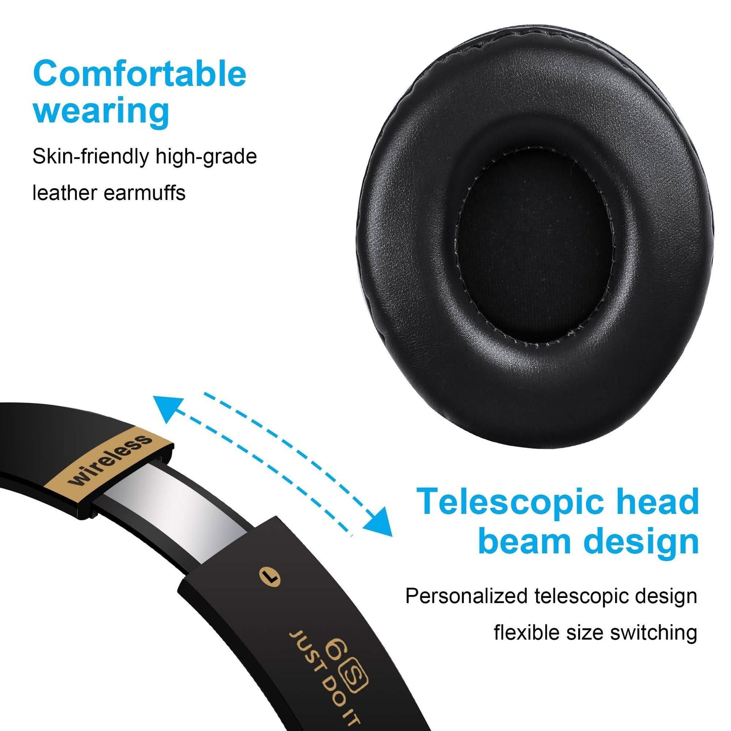 Wireless Bluetooth Headphones Stereo Heavy Bass Earphones Over the Ear Headset DailySale