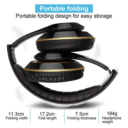 Wireless Bluetooth Headphones Stereo Heavy Bass Earphones Over the Ear Headset DailySale