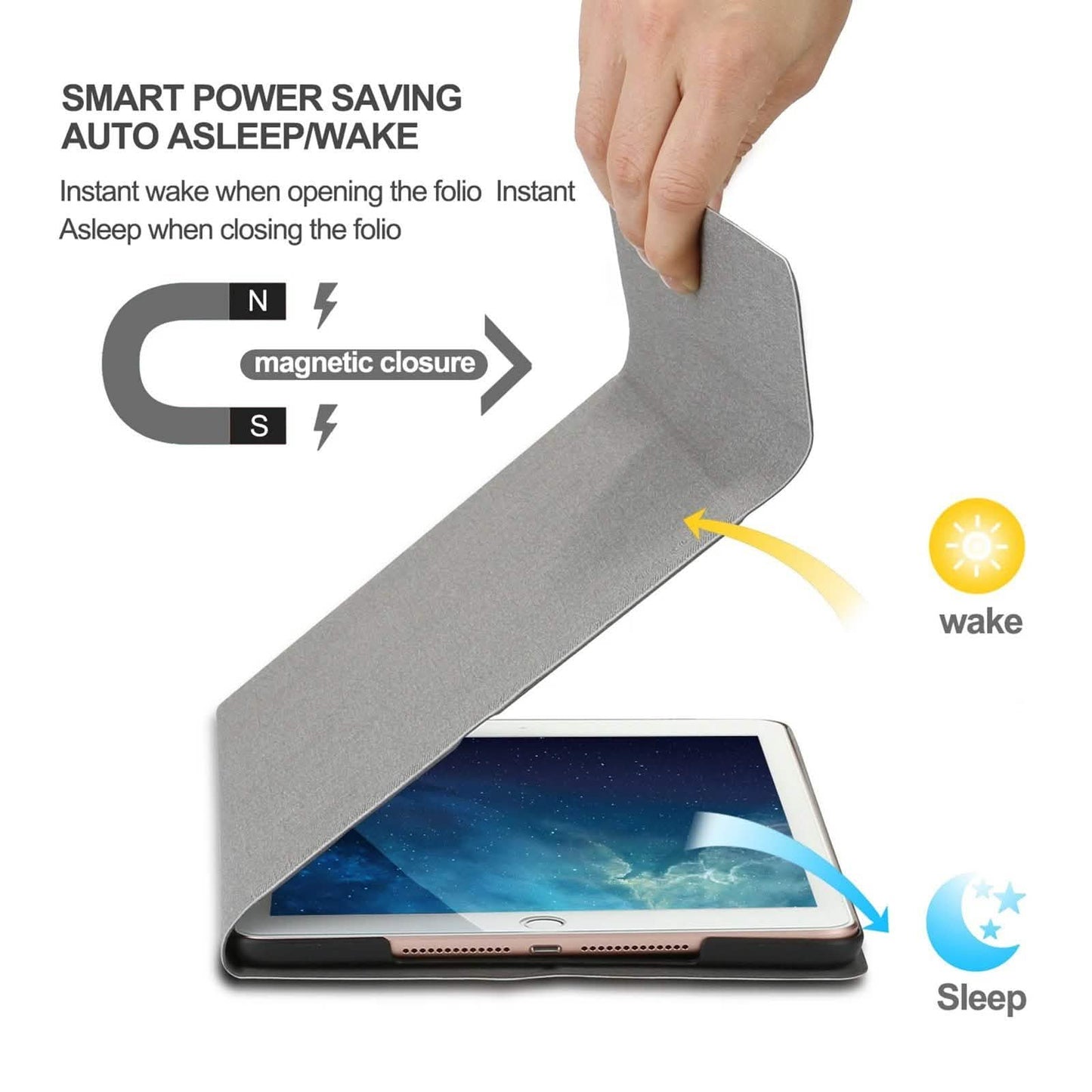 Wireless Bluetooth Keyboard Case with Keyboard for iPad 9.7" 17/18 A1822, A1823 and A1893 DailySale