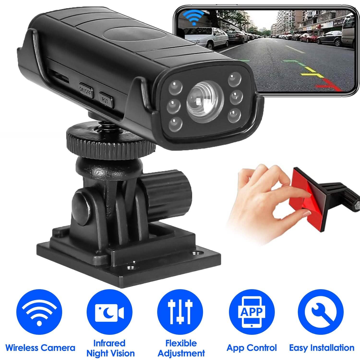 Wireless Camera Reverse Hitch Guide with Flexible Adhesive Base DailySale