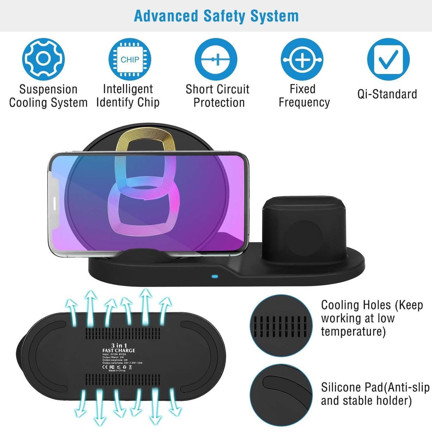 Wireless Charger 10W Fast Charging Station DailySale