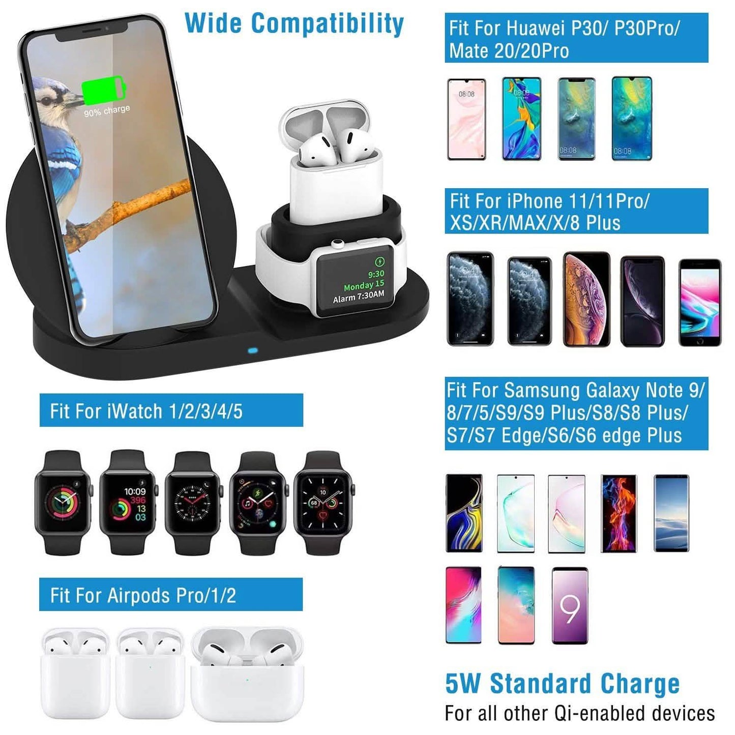 Wireless Charger 10W Fast Charging Station DailySale