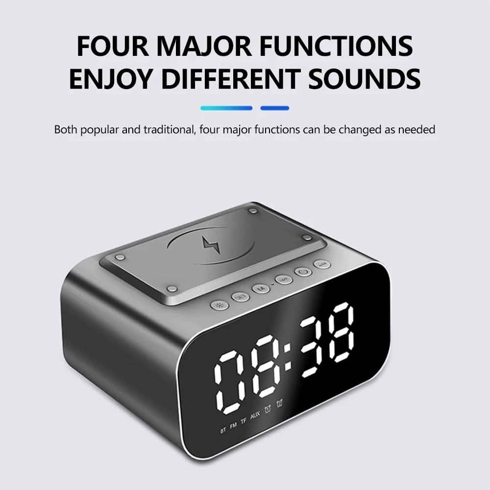 Wireless Charger Alarm Clock Bluetooth Speaker LED Smart Digital Clock DailySale