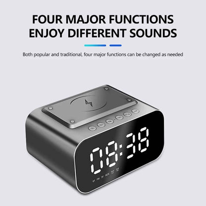 Wireless Charger Alarm Clock Bluetooth Speaker LED Smart Digital Clock DailySale